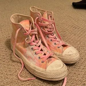 Pink tie dye Converse high tops size 9